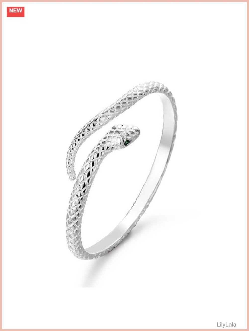 Silver Snake Bracelet Chunky Serpent Statement Cuff Bangle Women